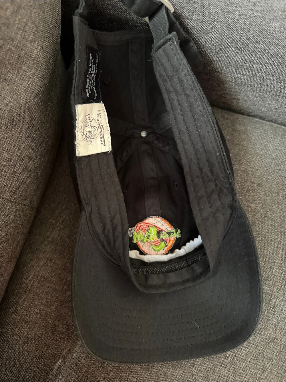 Space Jam Embroidered Logo Black Adjustable Dad Hat Cap One Size Warner Bros